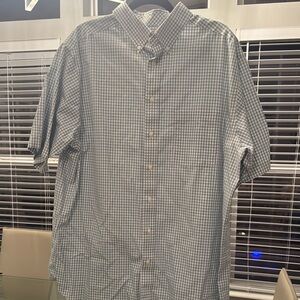 Roundtree & Yorke Men's Blue/Green Checkered Shirt